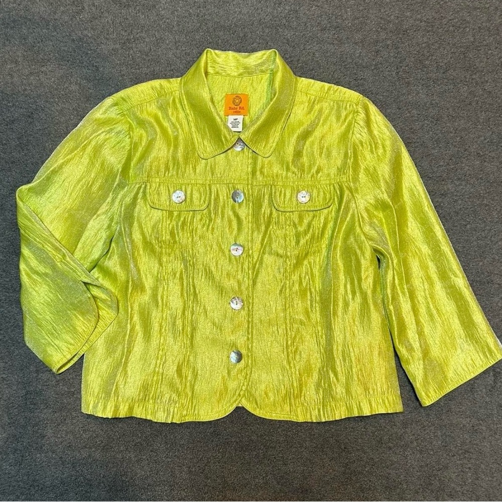 Ruby Rd. Shiny Green Jacket - Picture 2 of 5